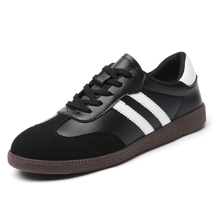 Retro Striped Casual Sneakers for Women – Classic Suede &amp; Leather Low-Top Shoes