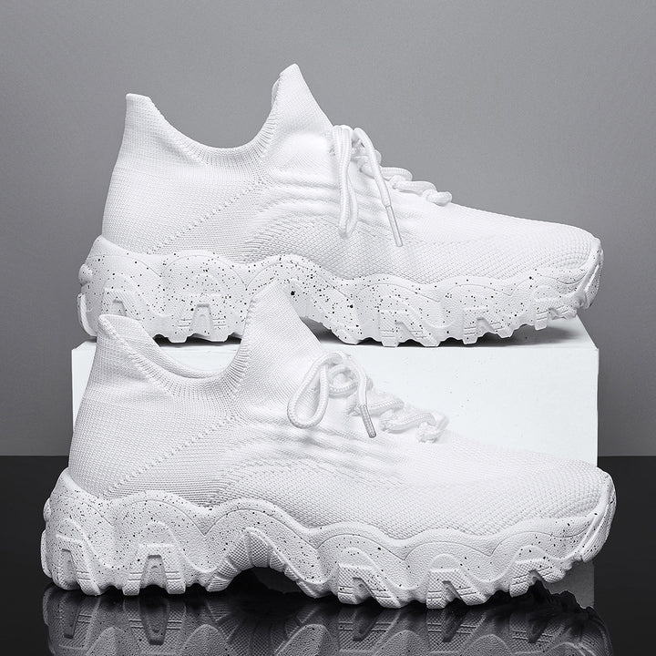 Chunky Knit Platform Sneakers - Thick Sole Casual Shoes