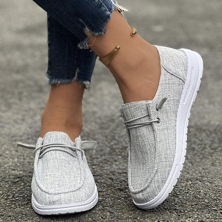 Women’s Casual Canvas Slip-On Loafers Platform Comfort Shoes