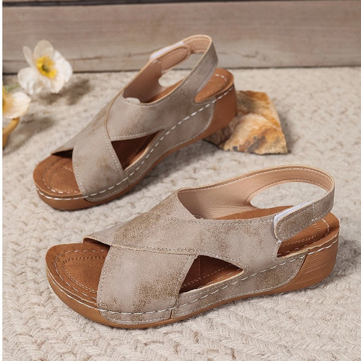 Women Cross Strap Wedge Sandals Platform Comfort Casual Summer Shoes