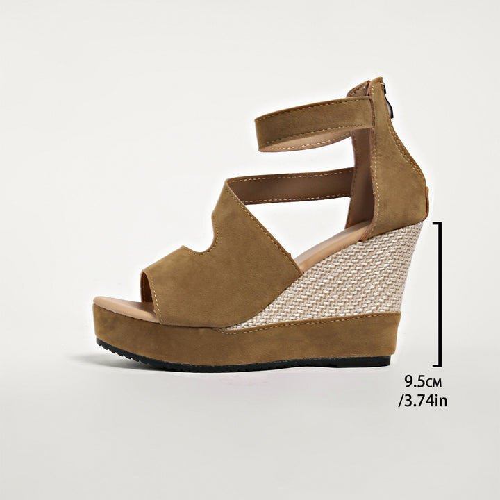 Colorful Platform Wedge Sandals with Ankle Strap