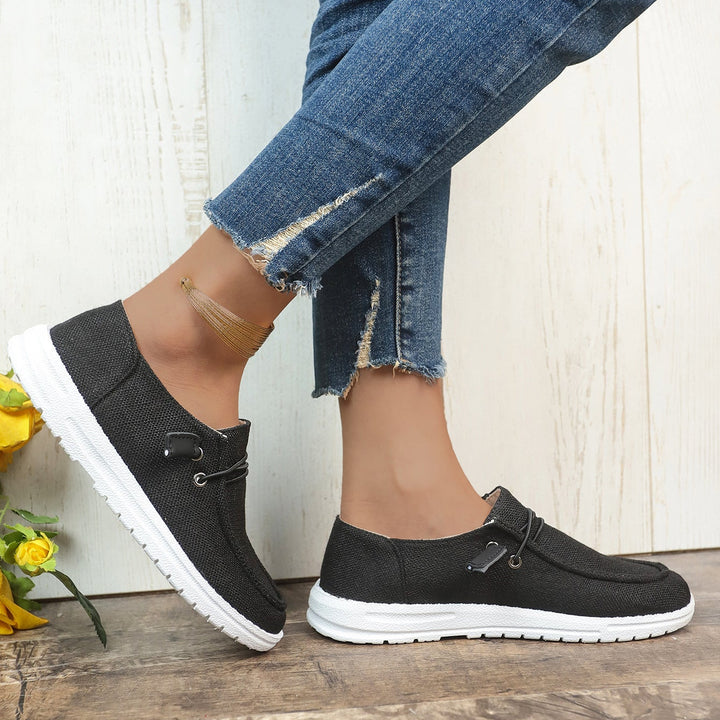 Women’s Casual Canvas Slip-On Loafers Platform Comfort Shoes