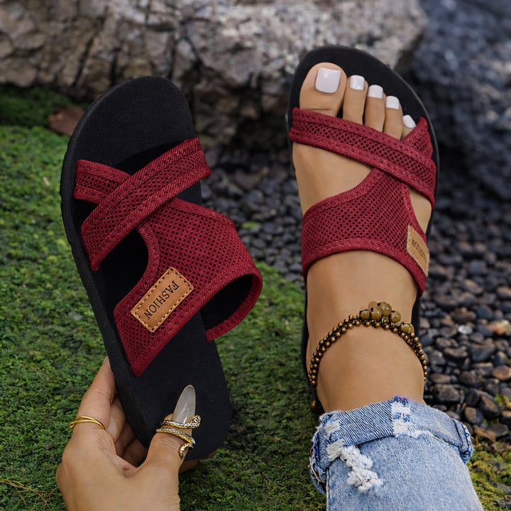Mesh Cross Strap Summer Sandals for Women