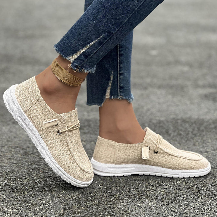 Women’s Casual Canvas Slip-On Loafers Platform Comfort Shoes