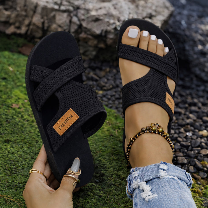 Mesh Cross Strap Summer Sandals for Women