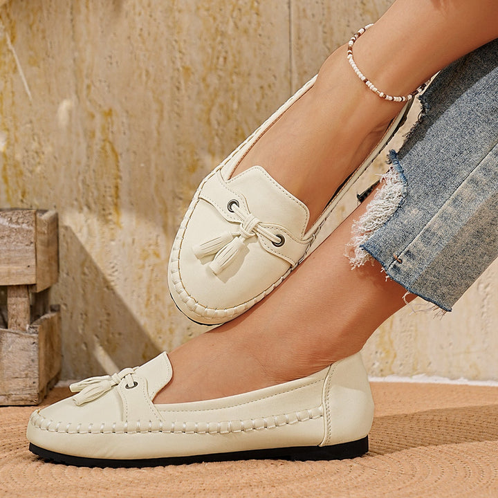 Casual Tassel Loafers for Women – Comfortable Suede Slip-On Flats