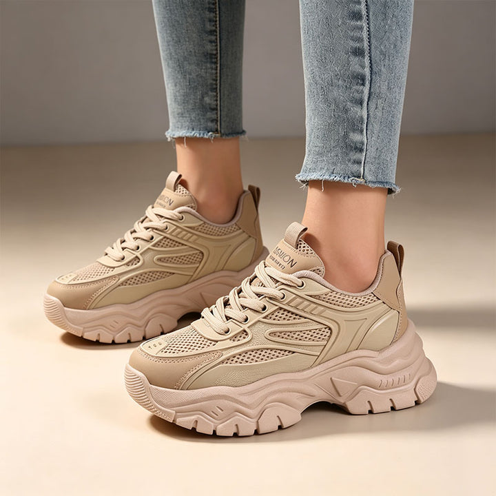 Lightweight mesh chunky sneakers