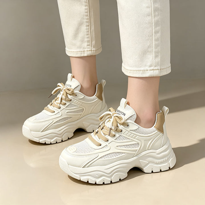 Lightweight mesh chunky sneakers