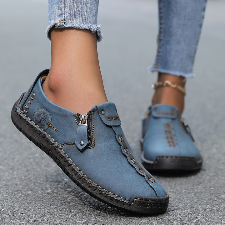 Side Zipper Flat Casual Shoes