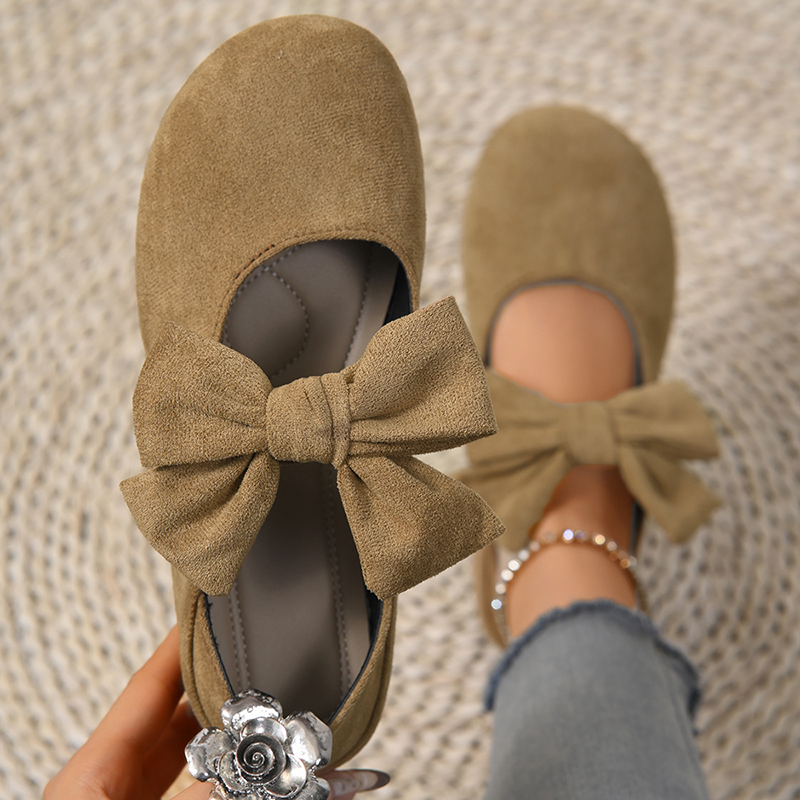Leopard-print bow Mary Jane flats for women