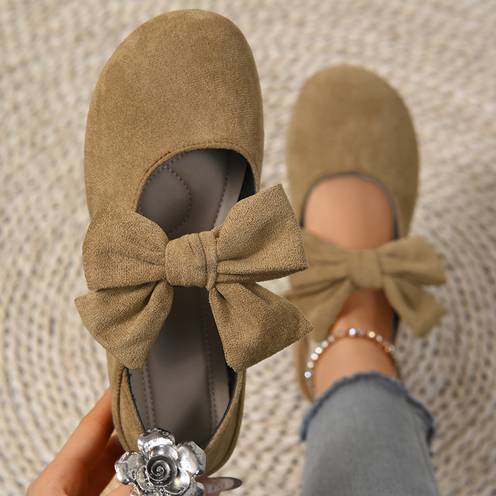 Leopard-print bow Mary Jane flats for women