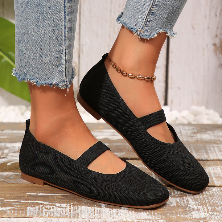 Women Square Toe Mary Jane Flats