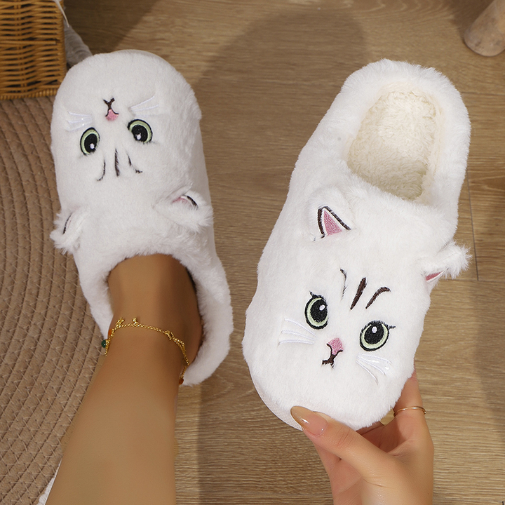 Cute Cat Plush Indoor Slippers