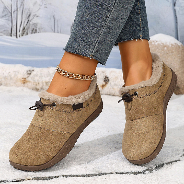 Fleece Lined Drawstring Winter Ankle Boots