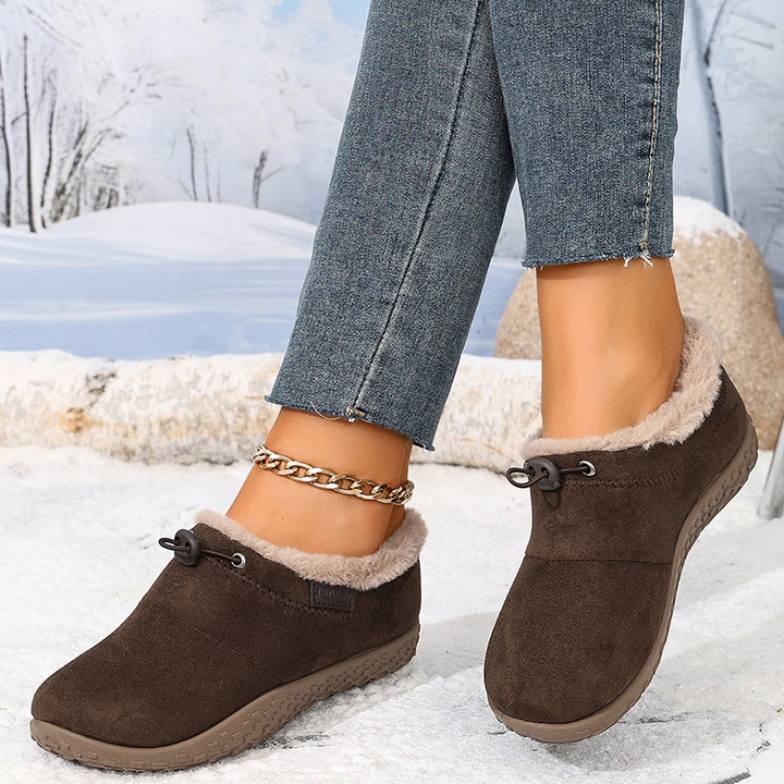 Fleece Lined Drawstring Winter Ankle Boots