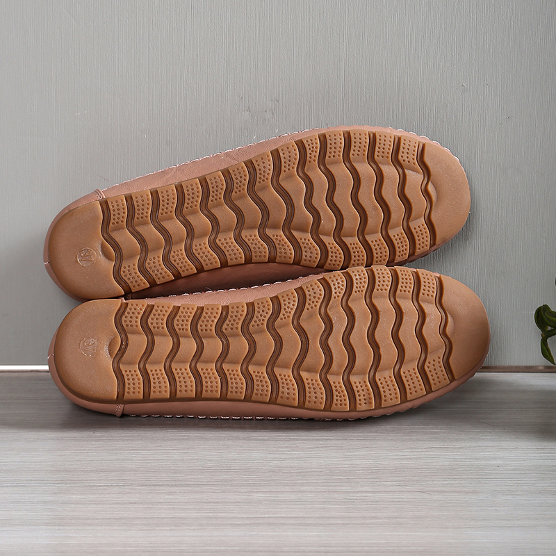 Perforated Slip-On Soft Leather Loafer Flats