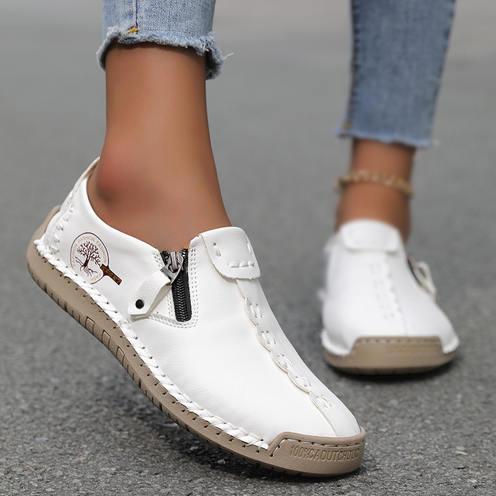 Side Zipper Flat Casual Shoes